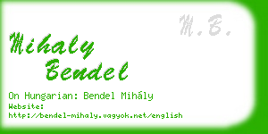 mihaly bendel business card